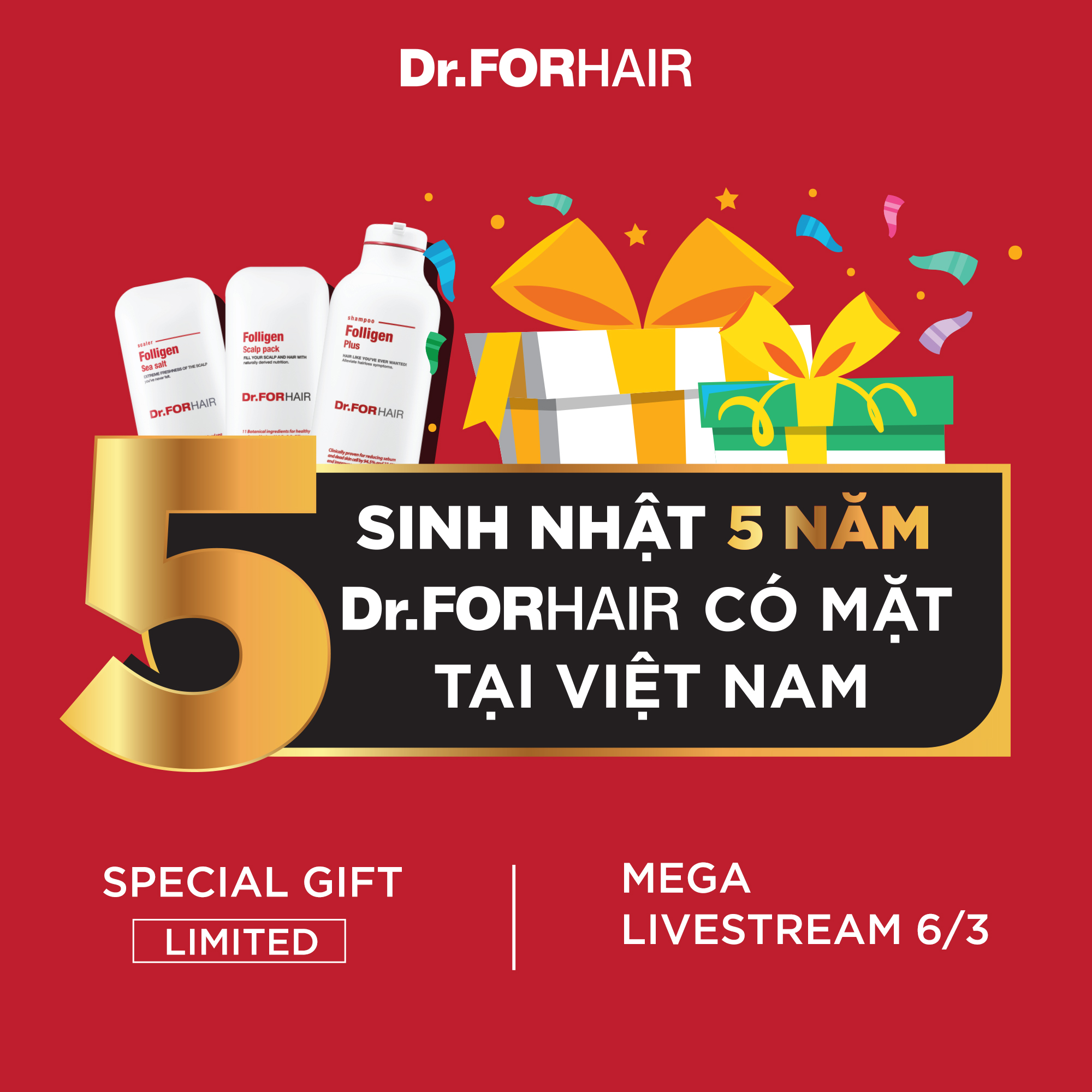 Các chương trình khuyến mãi đặc biệt trong sinh nhật 5 năm của Dr.FORHAIR