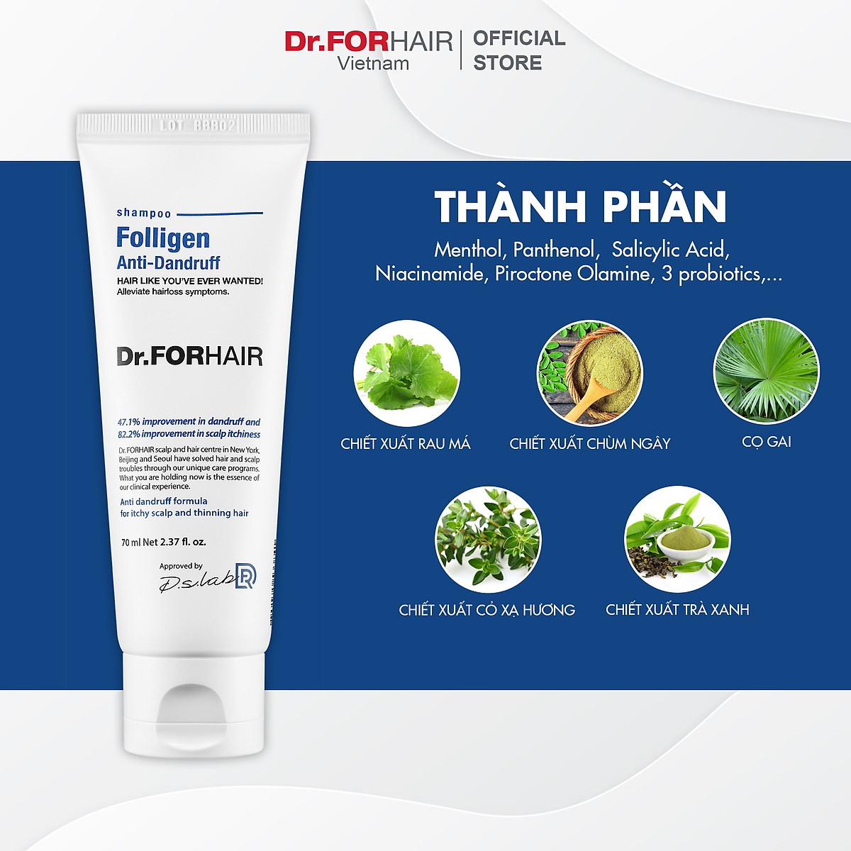 Chiết xuất từ nhiều thành phần tự nhiên an toàn, lành tính