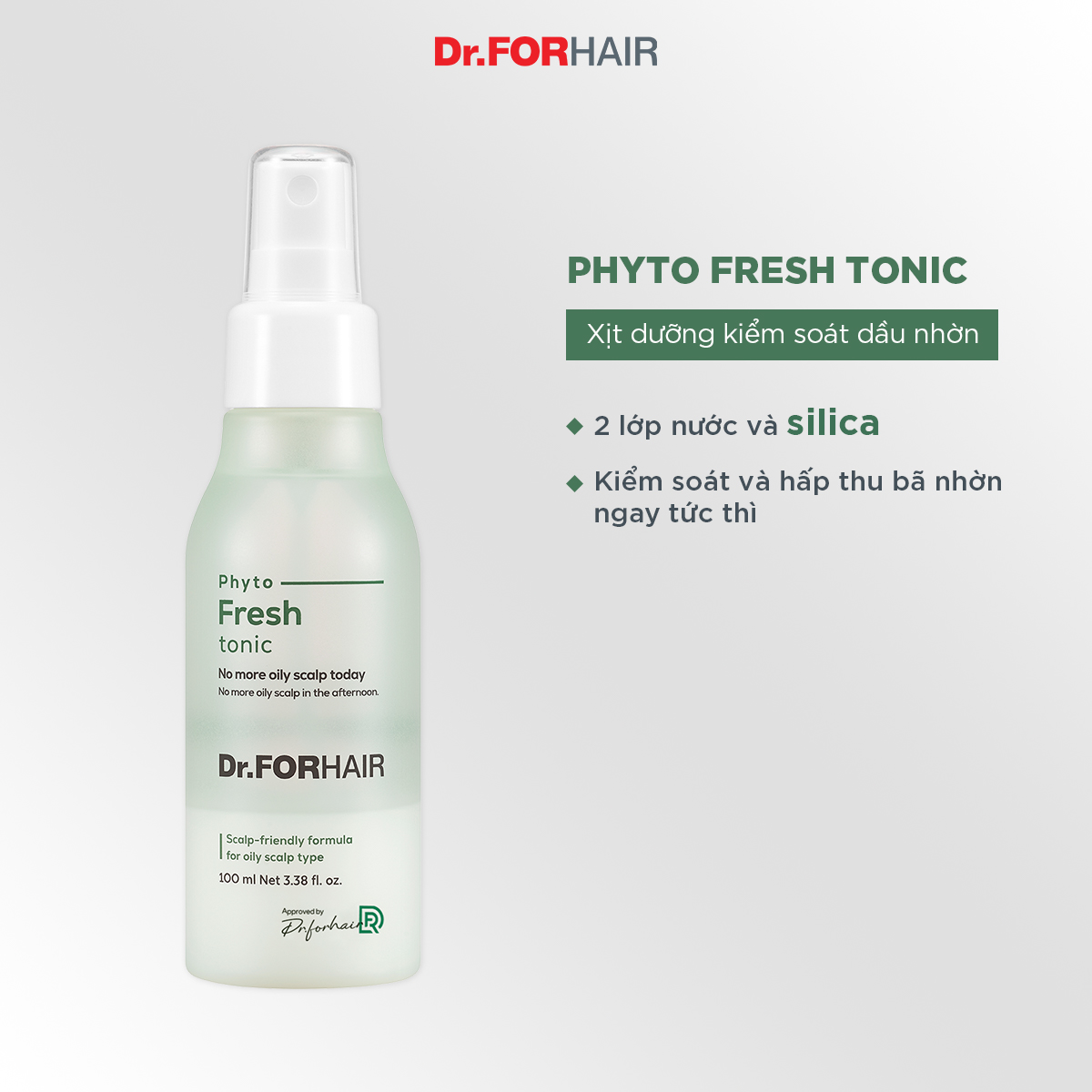 Xịt dưỡng da đầu dầu Dr.FORHAIR PHYTO FRESH TONIC 100ml