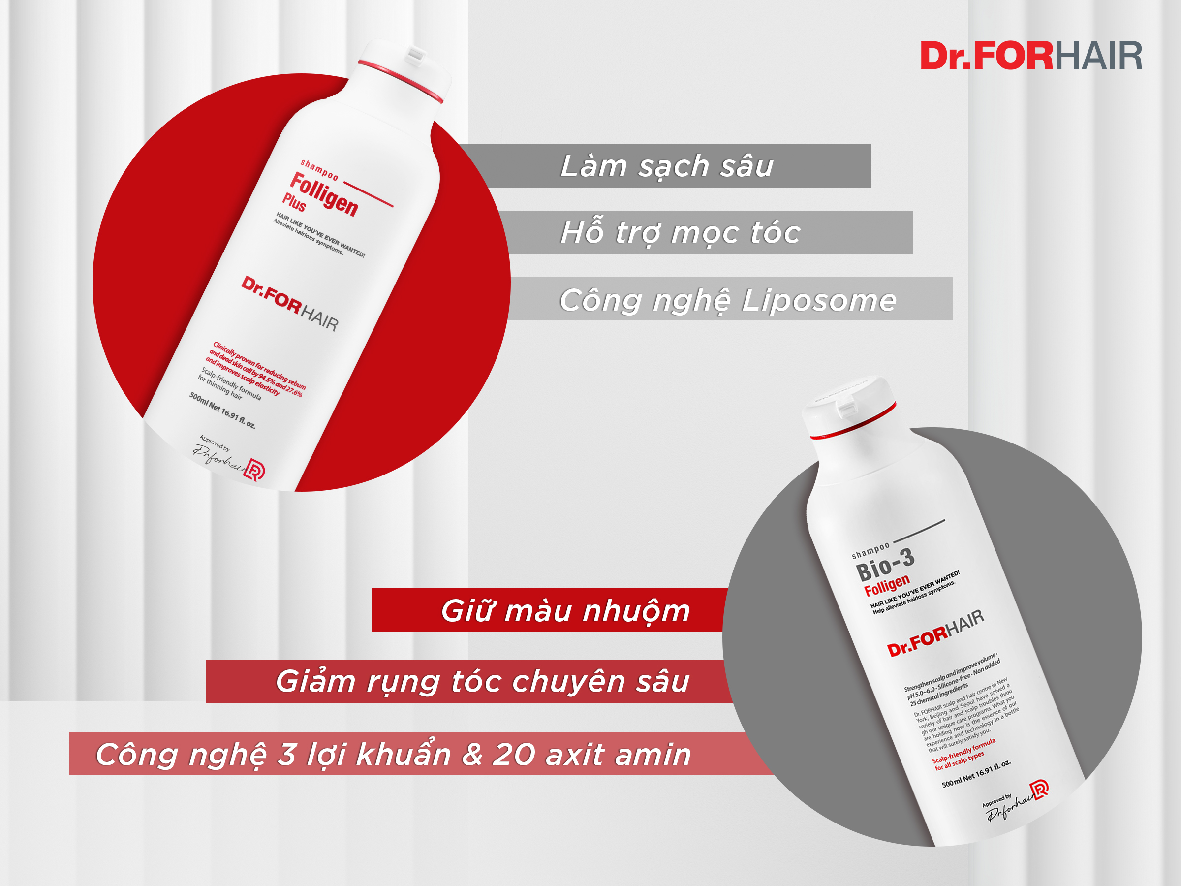 Điểm khác nhau giữa Dầu gội Folligen Plus và Dầu gội Folligen BIO-3