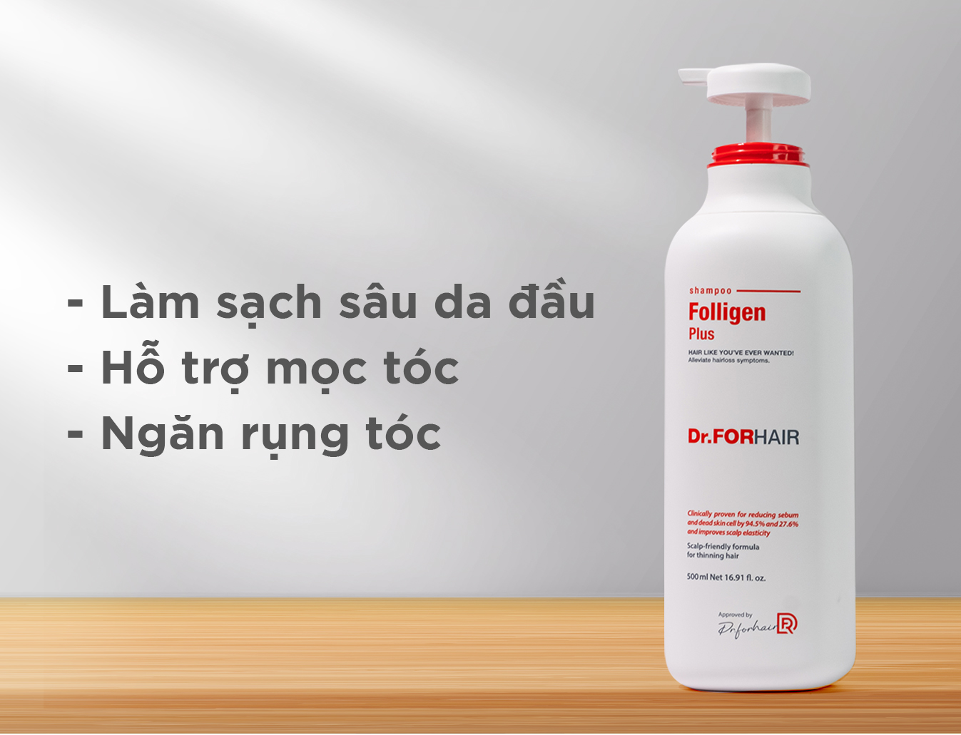 Công dụng chính của dầu gội Folligen Plus