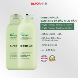 Bộ gội xả dưỡng cho da đầu nhạy cảm Dr.FORHAIR PHYTO THERAPY SHAMPOO x PHYTO THERAPY TREATMENT
